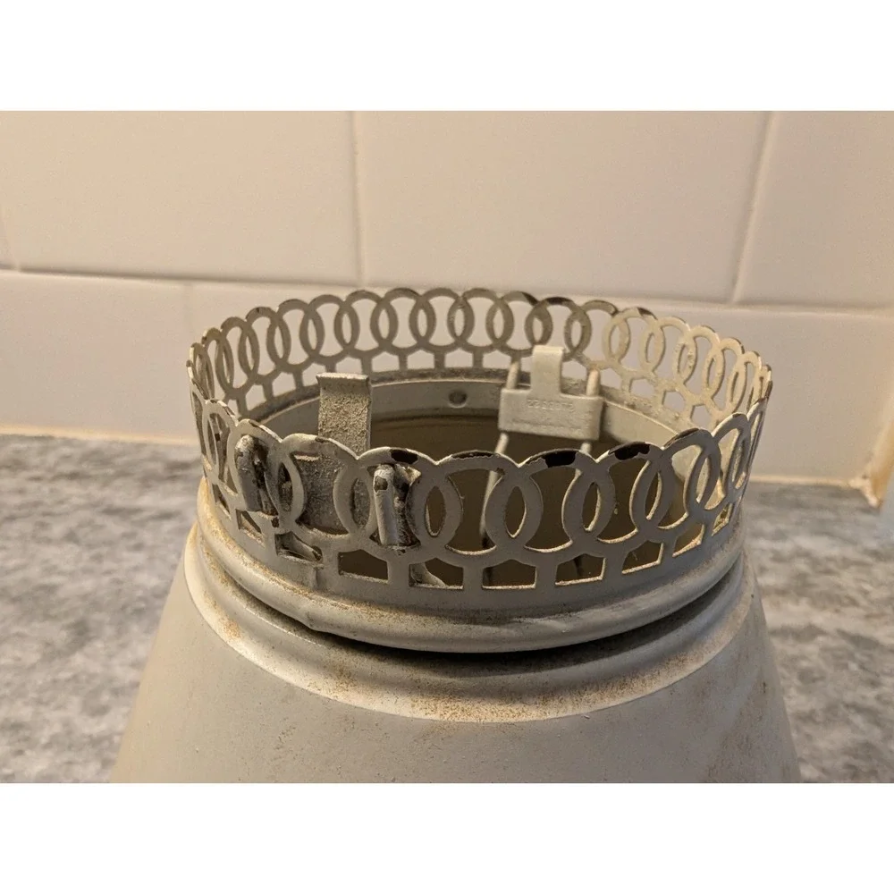 VINTAGE FRENCH WHITE METAL CLIP ON LAMP SHADE